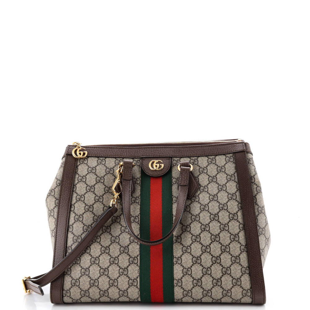 Gucci Medium Ophidia Top Handle Tote GG Coated Canvas